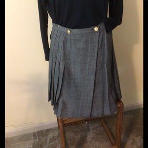 Vintage Liz Claiborne Wool Pleated Wrap Skirt